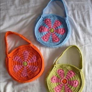 Crochet flower purse